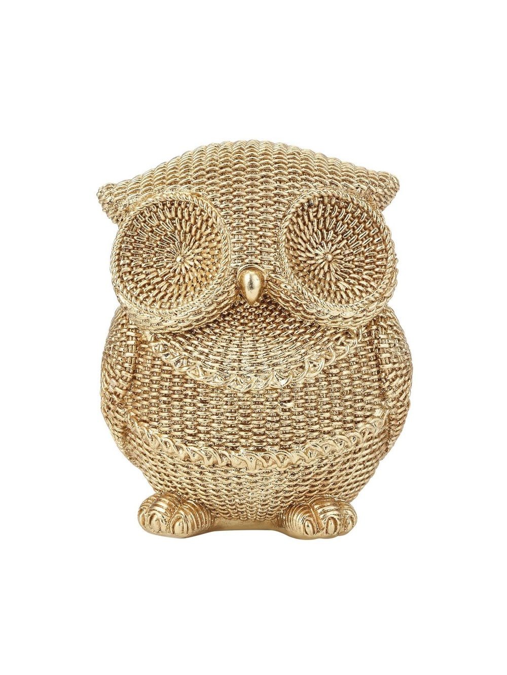 Woven Finish Owl – Resin and Gold Paint